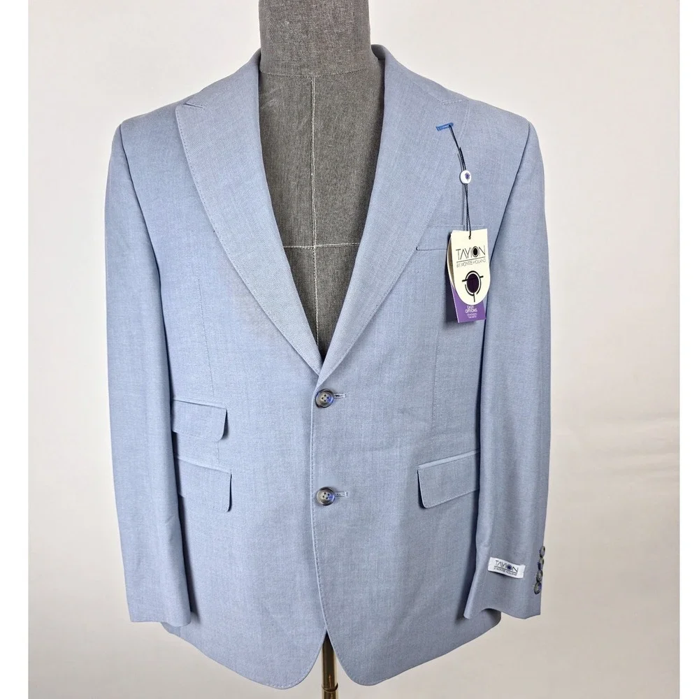Tayion Montee Holland Sport Coat‎ Mens 40 Short Light Blue Acontour Suit Jacket